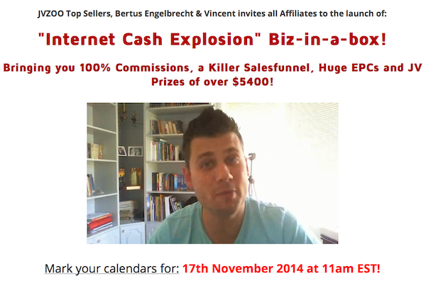 Bertus Engelbrecht + Vincent Inter - Internet Cash Explosion launch affiliate program JV invite video