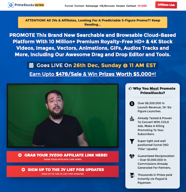 Tom Yevsikov + Firas Alameh - Prime Stocks Ultra Launch Affiliate Program JV Invite Page - Launch Day: Sunday, December 26th 2021 @ 11AM EST - Thursday, December 30th 2021 @ 11:59PM EST - Earn up to $478/Sale & Your Share of Prizes Worth $5K+!