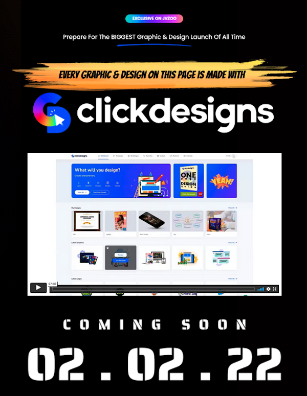 Mo Latif - ClickDesigns Launch Affiliate Program JV Invite Page - Pre-Launch Begins Thursday, January 27th 2022 - Launch Day: Wednesday, February 2nd 2022 - Wednesday, February 9th 2022 - $30K Prize Pool & Prizes and Earn $555+ Per Sale!