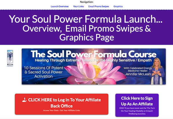 Jennifer McLean - Soul Power Formula 2023 Launch Affiliate Program Registration Page - Launch Day: Tuesday, April 11th 2023 - 50% Commissions, Expect EPCs in the $1 - $3.50+ Range!