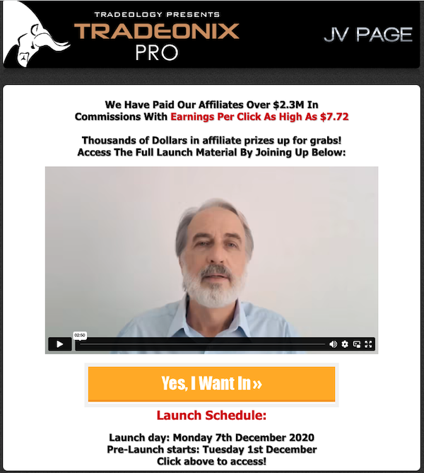 Tradeology - Tradeonix Pro Launch Affiliate Program JV Invite Page - Pre-Launch Begins: Thursday, June 22nd 2023 - Launch Day: Tuesday, June 27th 2023