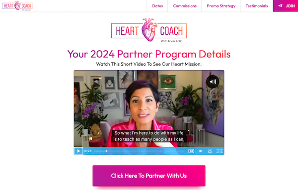 Annie Lalla + Eben Pagan - Heart Coach - Spring 2024 Launch Affiliate Program Registration Page Launch Day: Thursday, May 16th 2024 - Tuesday, May 28th 2024 Earn up to $1K in Affiliate Commission Per Sale!