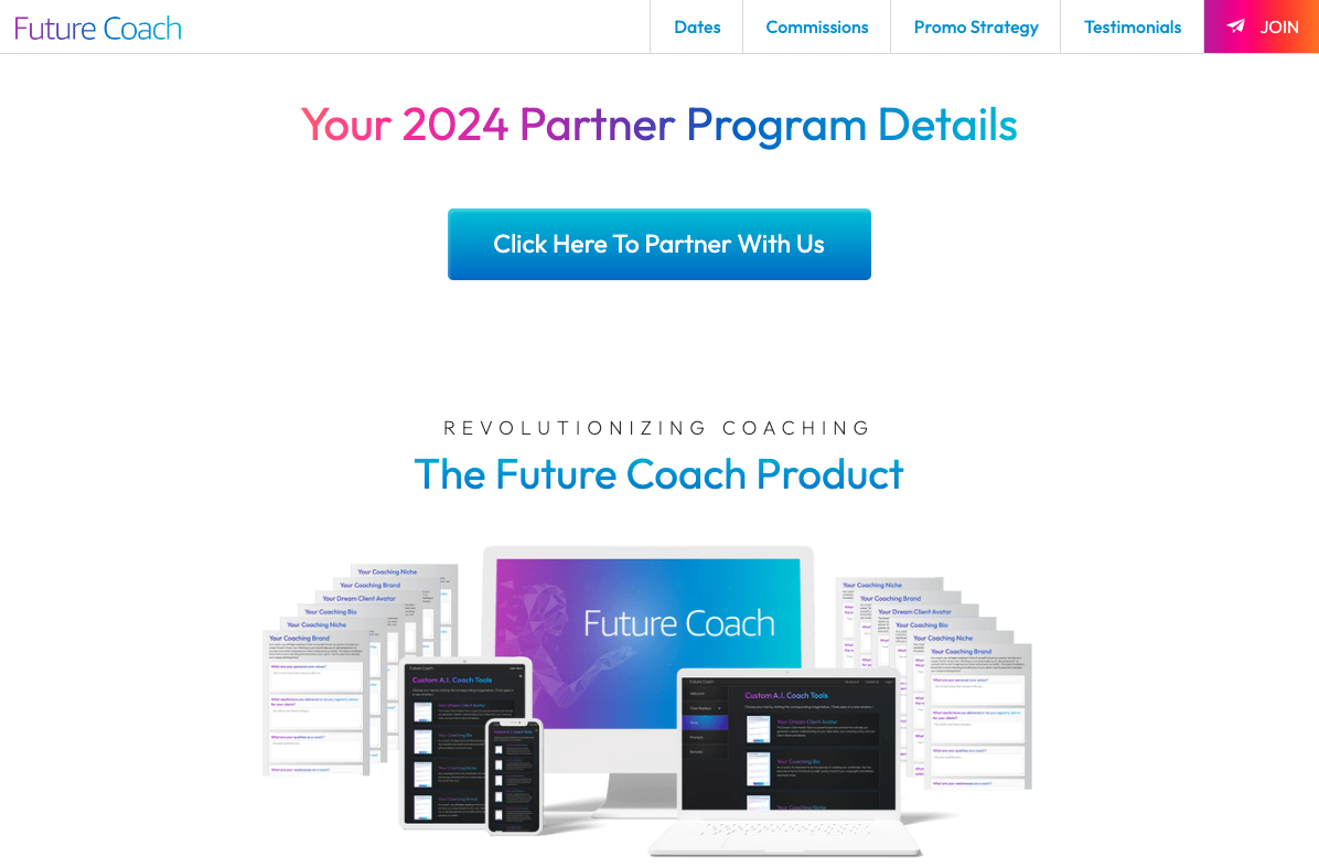 Eben Pagan - Future Coach - Summer 2024 Launch Affiliate Program Registration Page Launch Day: Thursday, August 15th 2024 - Tuesday, August 27th 2024 Grab up to $1K Per Sale in Affiliate Commission!