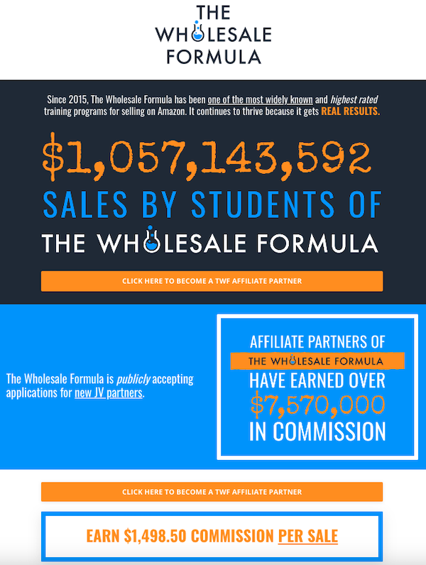 Dylan Frost + Dan Meadors - The Wholesale Formula 2024 Launch Affiliate Program JV Invite Page Pre-Launch Begins: Sunday, October 6th 2024 Launch Day: Tuesday, October 8th 2024 @ 1PM EST - Friday, October 11th 2024 @ 11:59PM EST Since 2015, The Wholesale Formula Has Been One of the Most Widely Known and Highest Rated Training Programs for Selling on Amazon ... Don't Miss Out!