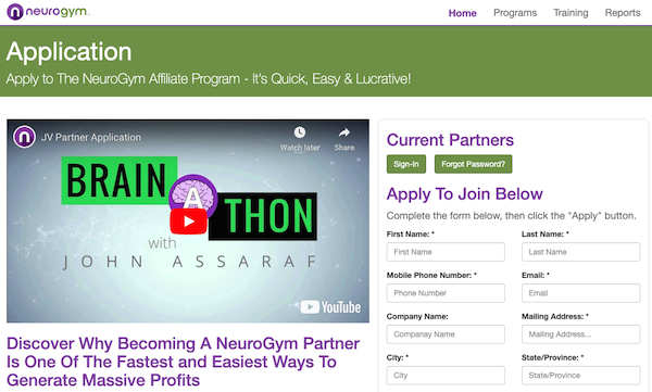 John Assaraf - NeuroGym - Master The Science Of Rapid Goal Achievement Launch Affiliate Program Registration Page Pre-Launch Begins: Monday, September 23rd 2024 Launch Day: Saturday, October 5th 2024 Don't Miss Out on Your Chance to Earn Your Biggest Commission Check of the Year!