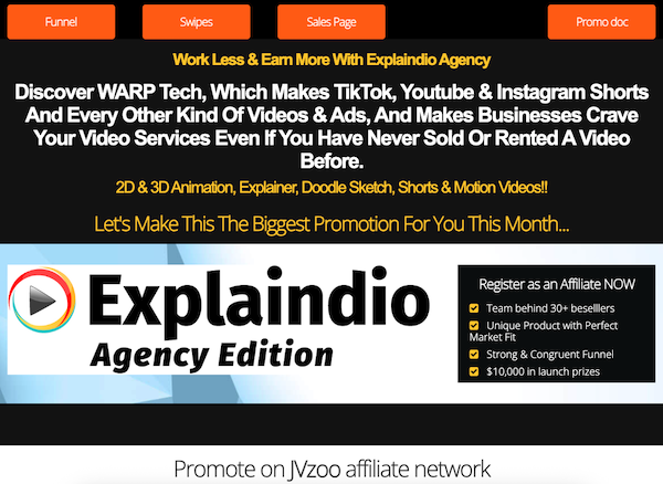 Andrew Darius - Explaindio - Agency Edition 2025 Evergreen Affiliate Program Page Work Less & Earn More With Explaindio Agency!
